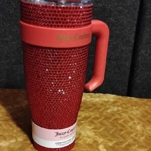 Juicy Couture Sparkling Red Tumbler with Handle